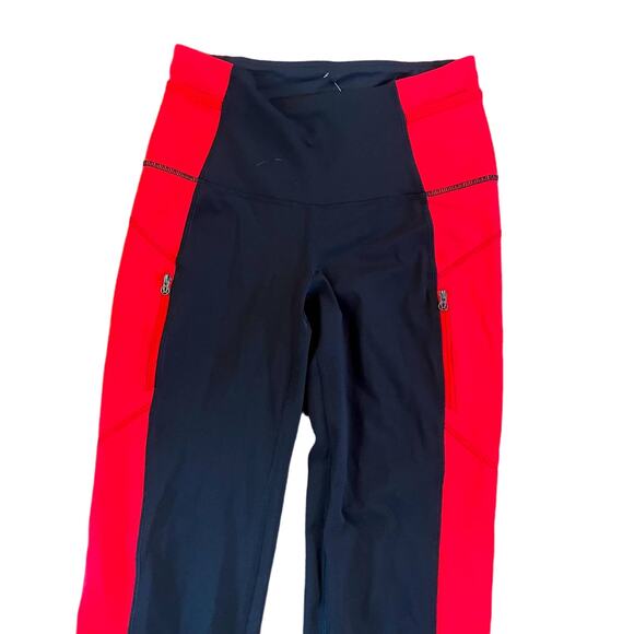 Lululemon Athletica Run Ice Queen Pant Black Love Red Athleisure Yoga Active - Picture 3 of 5